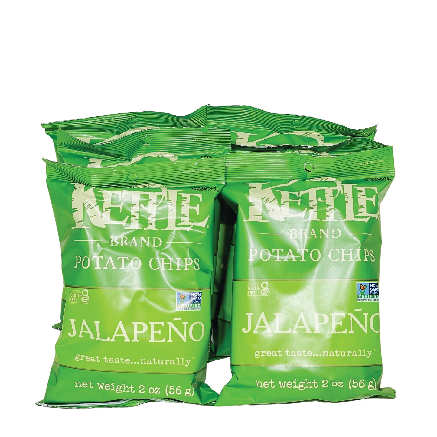 Kettle Brand Potato Chips- Jalapeno (2 oz) (6 Bags per Case)