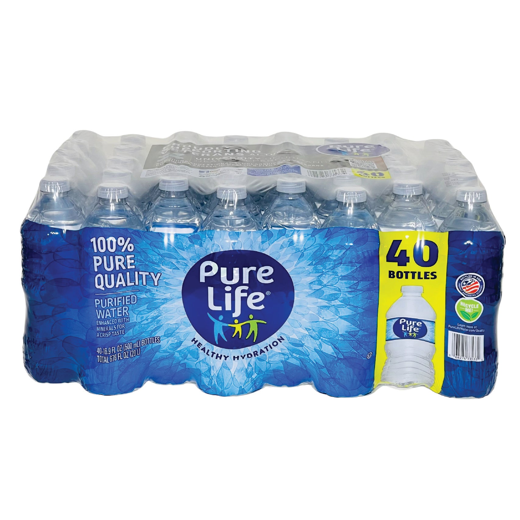 Pure Life Purified Water, 16.9 Fl Oz / 500 mL, Plastic Bottled