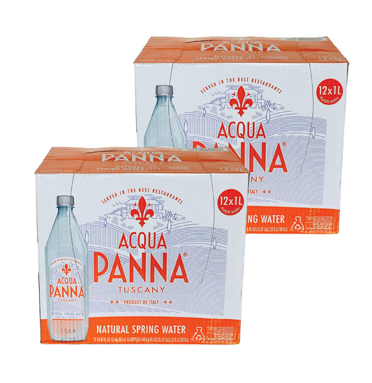 Acqua Panna Natural Spring Water- 1L (33.8 Fl oz) (24 Bottles)