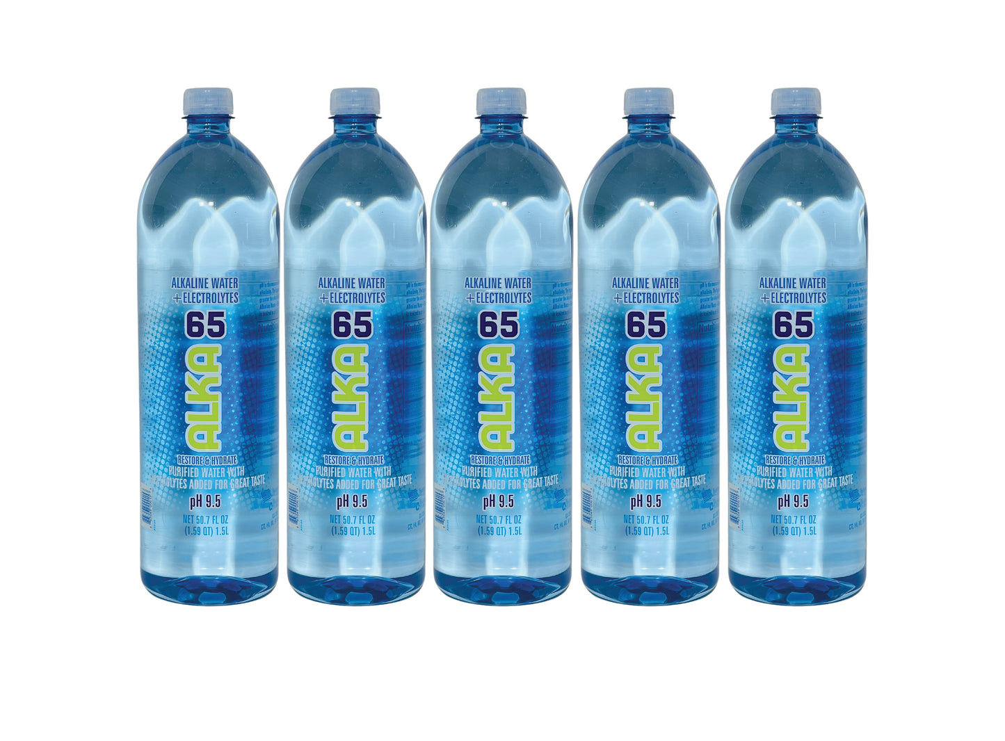 Alka 65 Alkaline Water- 1.5L (50.7 Fl oz) (5 Bottles)