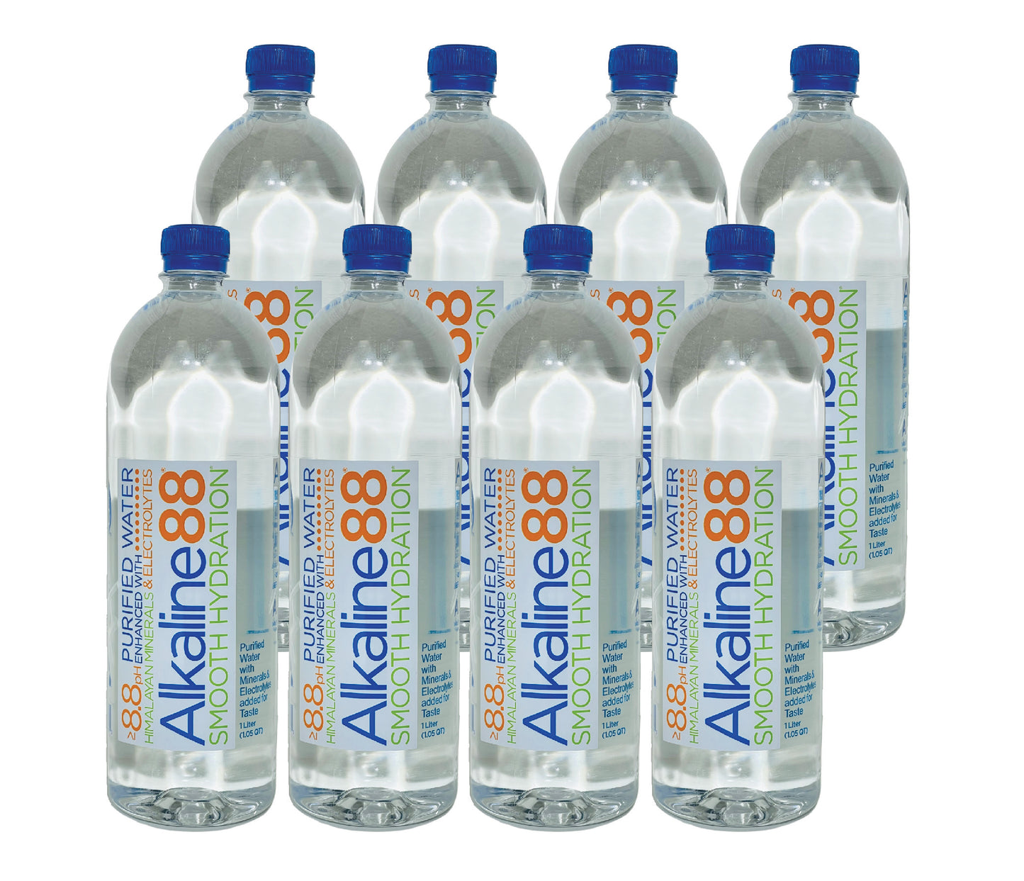 Alkaline88 Purified Water- 1L (33.8 Fl oz) (8 Bottles)