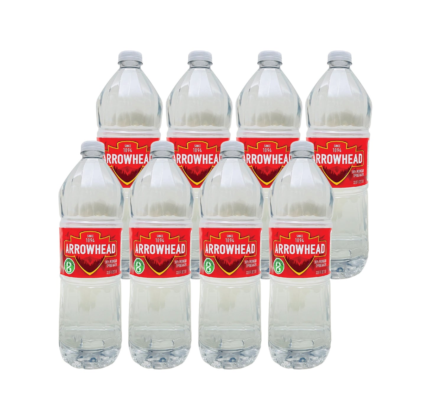 Arrowhead Mountain Spring Water- 33.8 Fl oz (1L) (8 Bottles)