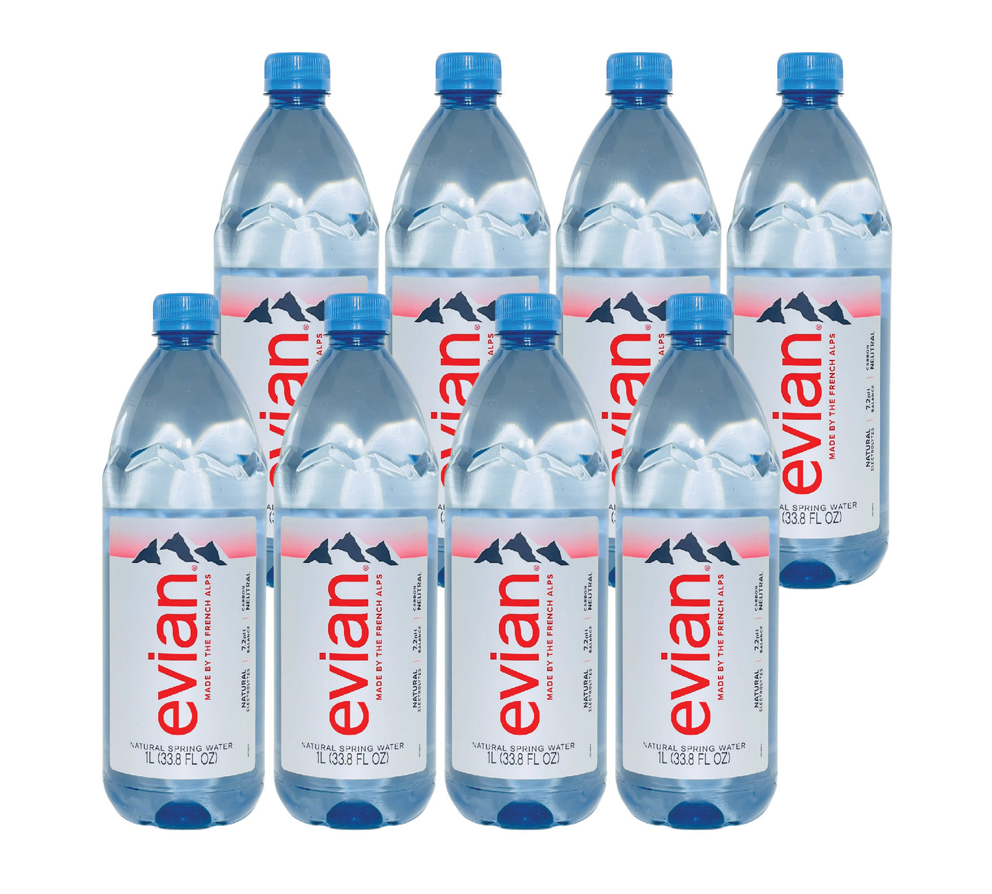 Evian Natural Spring Water- 1L (33.8 Fl oz) (8 Bottles)