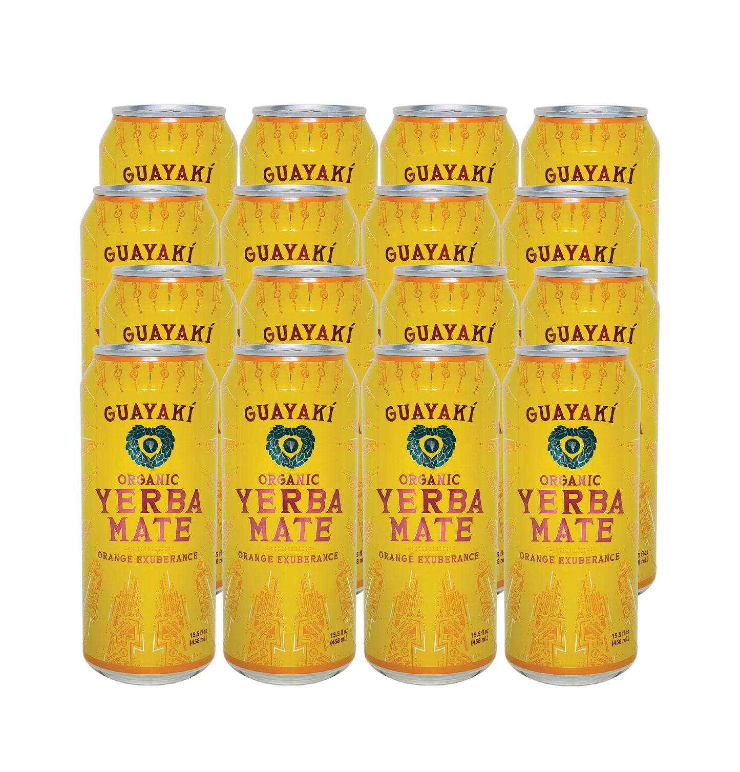 GUAYAKI Yerba Mate- Orange Exuberance (15.5 Fl oz) (16 Cans)