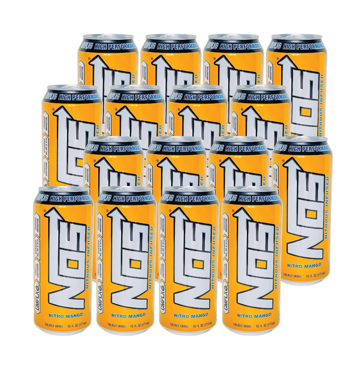 NOS Energy Drink- Nitro Mango (16 Fl oz) (16 Cans)