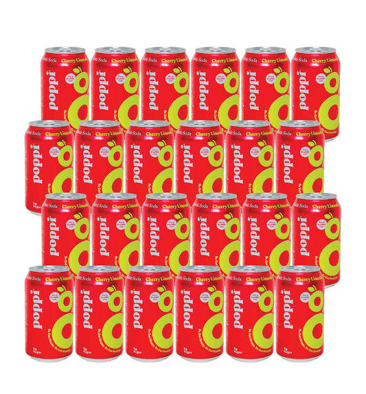 Poppi Prebiotic Soda- Cherry Limeade (12 Fl oz) (24 Cans)