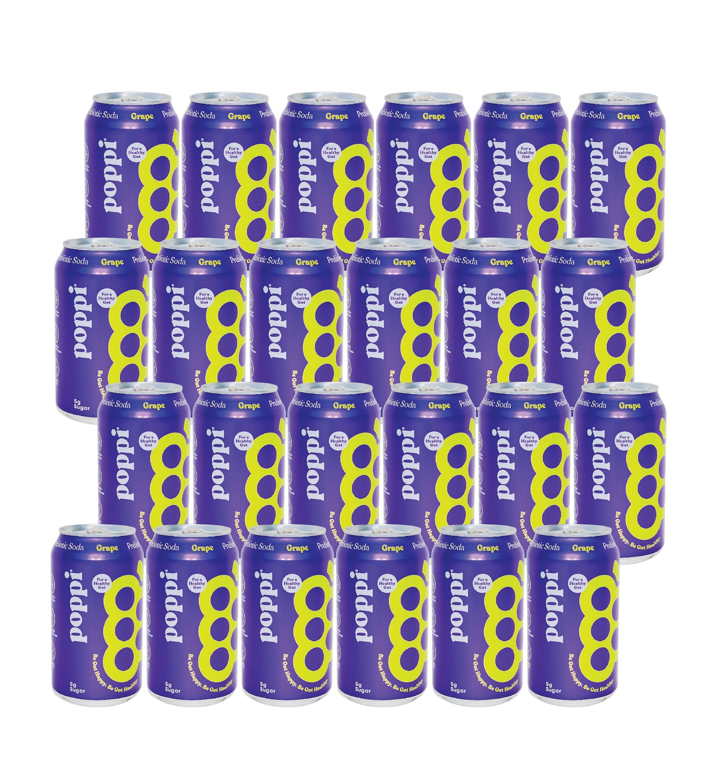 Poppi Prebiotic Soda- Grape (12 Fl oz) (24 Cans)