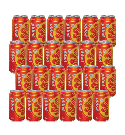 Poppi Prebiotic Soda- Orange (12 Fl oz) (24 Cans)