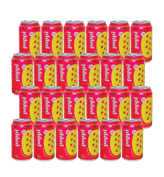 Poppi Prebiotic Soda- Strawberry Lemon (12 Fl oz) (24 Cans)